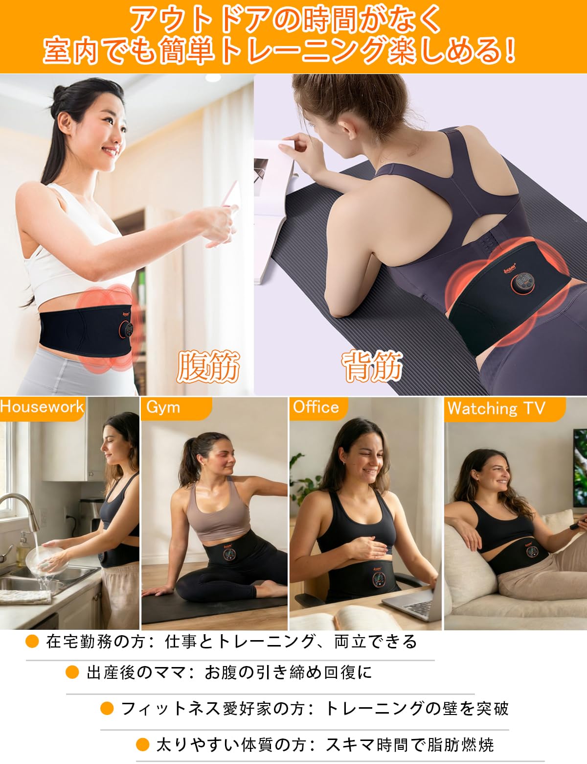 Amazon.co.jp: Aicomy EMS腹筋ベルト ジェルシート不要 0.3mm導電